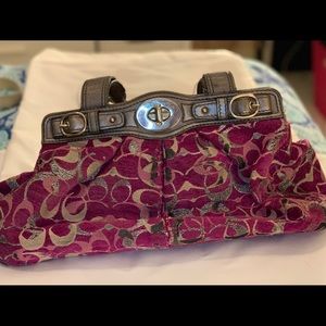 Fuchsia Coach Weekender Bag